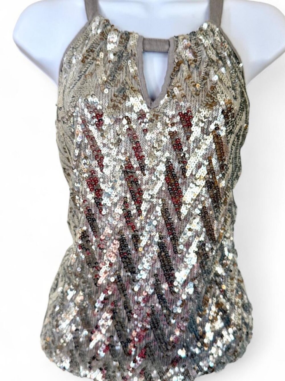 Sparkly Silver Sequin Tank Top